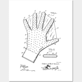 Swimming Glove Vintage Patent Hand Drawing Posters and Art